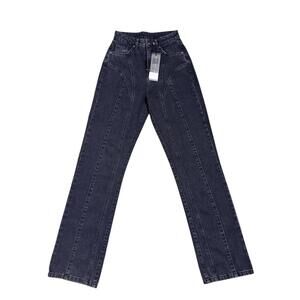 Couture Club Womens High Waisted Straight Jeans - Size UK 4